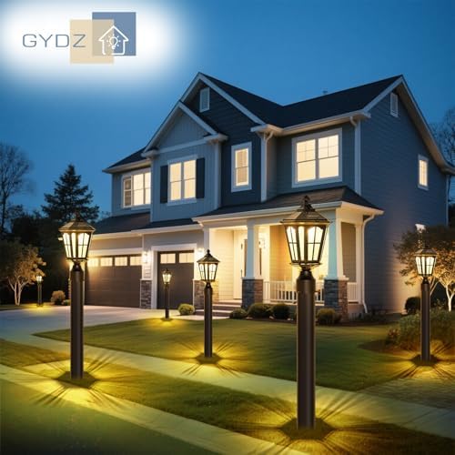 2 Pack Solar Lamp Post Lights, Black