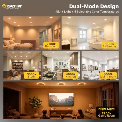 Ensenior 20 Pack 6 Inch LED Recessed Ceiling Light