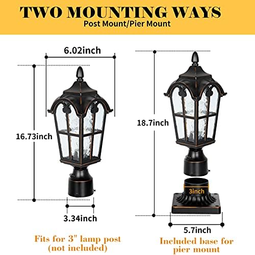 120V Black Dusk-to-Dawn Aluminum Outdoor Post Light