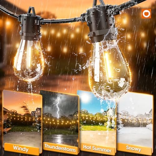 50-Foot Weatherproof LED Patio String Lights