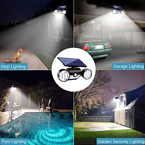 3-Head Solar Outdoor Motion Security Flood Lights