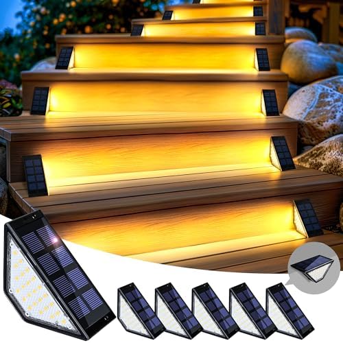 Solar Step Lights, 6 Pack, Warm White