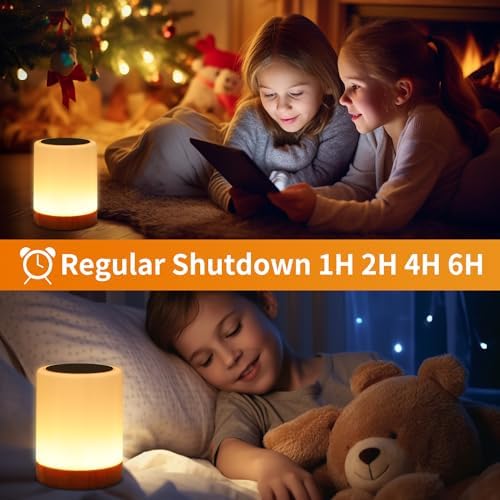 OORUN Touch Bedside Table Lamp, 13 RGB Colors, Rechargeable