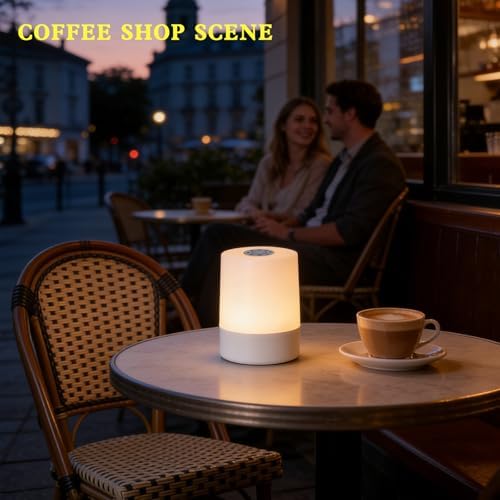 Cordless LED Desk Lamp, Touch Dimmable, USB Rechargeable