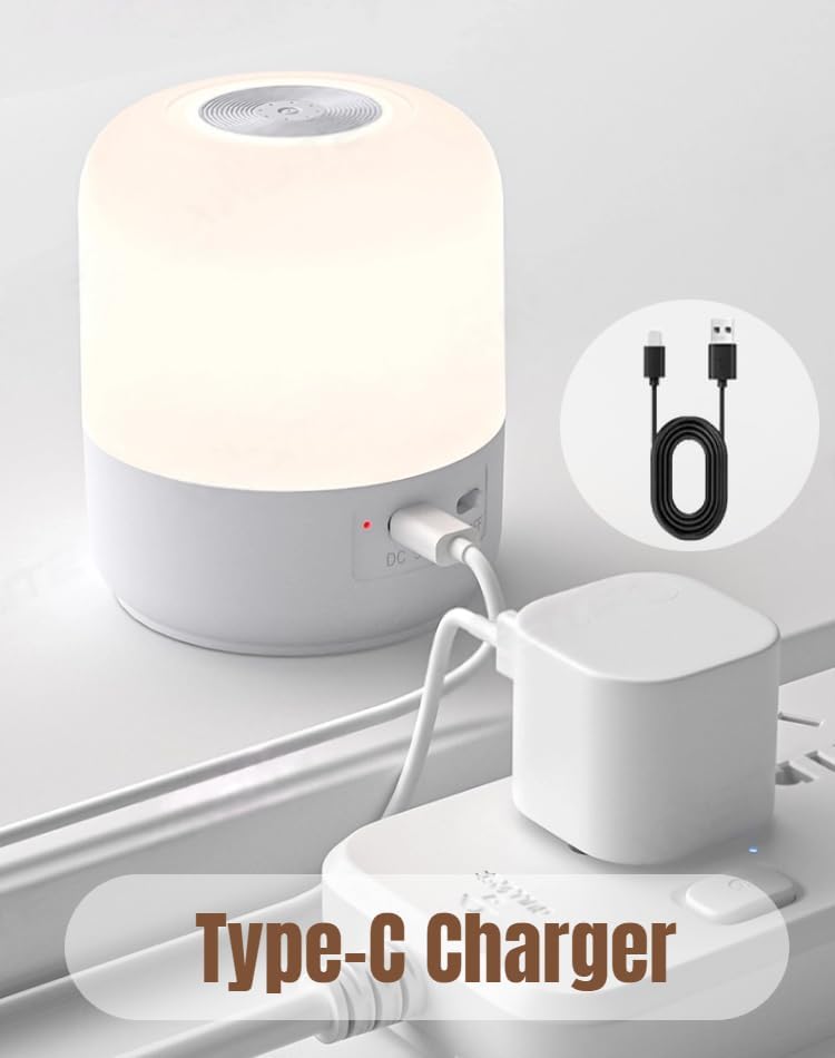Portable Baby Night Light, 3-Color Rechargeable LED Lamp