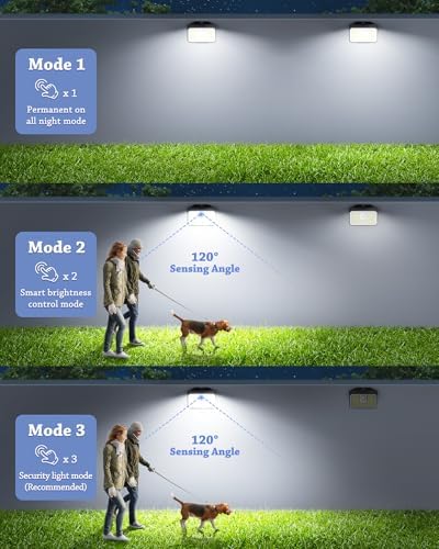 CLAONER 6-Pack Solar Motion Sensor Lights, 168 LED