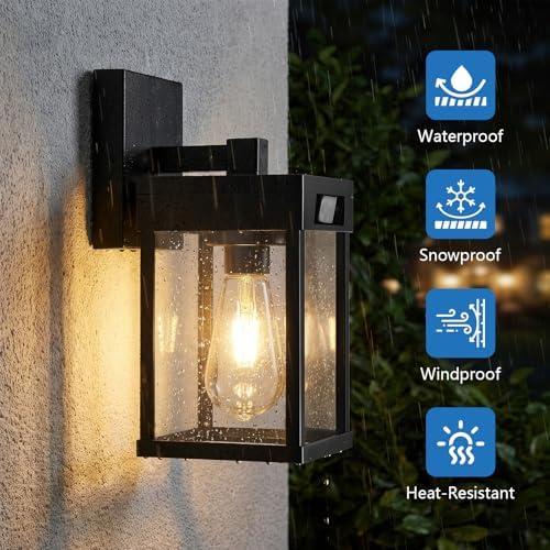 Solar Outdoor Motion Sensor Wall Lanterns, 2 Pack