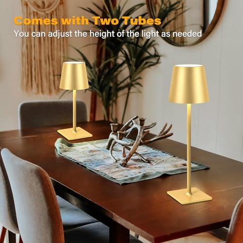 CHLORANTHUS 2 Pack Cordless Table Lamps, 5000mAh