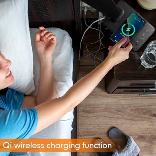 White crown LED Desk Lamp with 15W Wireless Charger & USB Port
