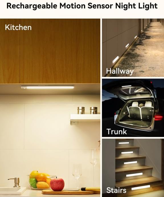 8Inch Under Cabinet Lighting Rechargeable with Charge Station, 6Pack