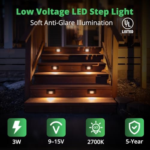 GKOLED Low Voltage LED Step Lights, 6 Pack