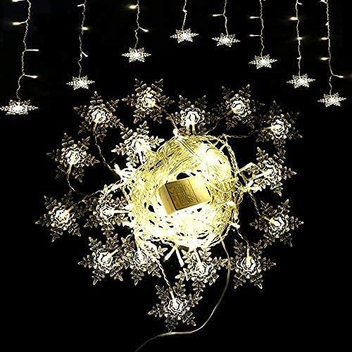 Snowflake LED Curtain Lights, 19Ft/6M 96 LEDs