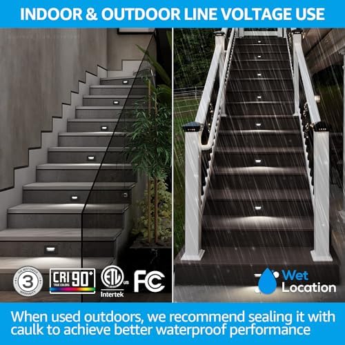 LEONLITE 3-Pack 5CCT LED Step Lights, Black