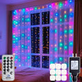 200 LED Multicolor Rainbow Curtain String Lights, 9.8x6.6FT