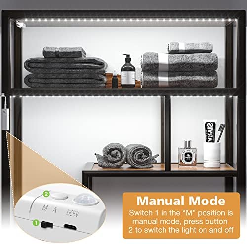 WOBANE Rechargeable Motion Sensor Stair Strip Lights, White