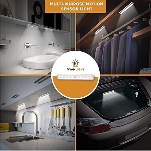 VYANLIGHT 6-Pack Battery Operated Motion Sensor LED Strip Light