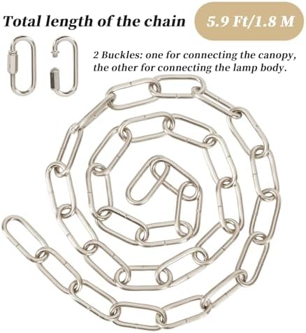 Light Fixture Canopy Kit, 5.3 Inches, 5.9 Feet Chain