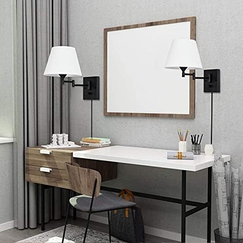 Pauwer Plug-in Swing Arm Wall Sconces, Set of 2
