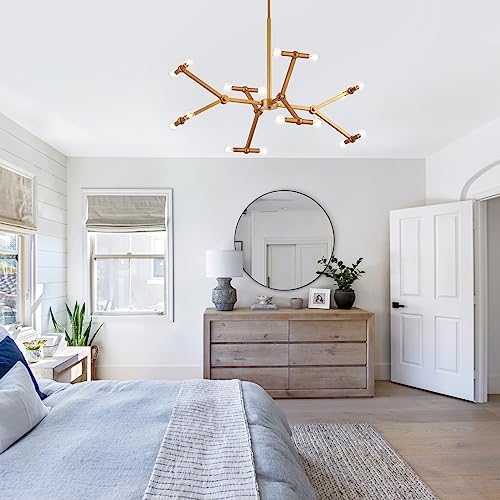16 Lights Linear Brass Pendant Light, L 36”