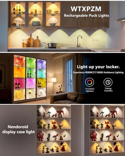 Wireless Puck Lights with Remote, Black, 3 Pack