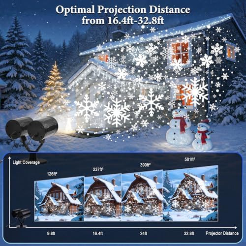 Dual Head Snowflake Christmas Projector Lights