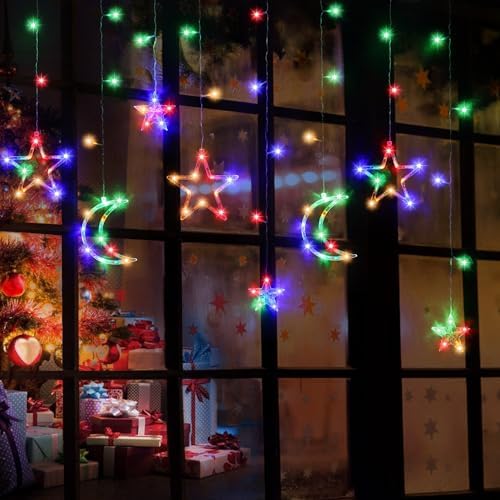 Christmas String Lights, 138 LEDs 11.48FT Star Moon Multicolored