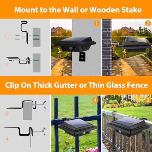 KEENZO Solar Outdoor Gutter Lights, Motion Sensor, 25 LED