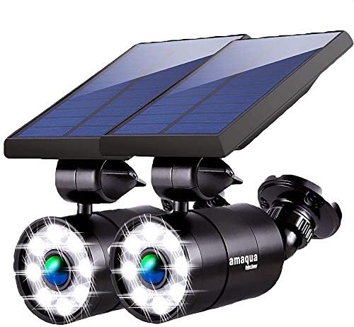 Solar Motion Sensor Spot Lights, Black, 2 Pcs