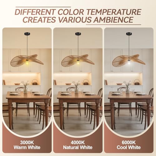 BoostArea 23.13" Rattan Boho Chandelier