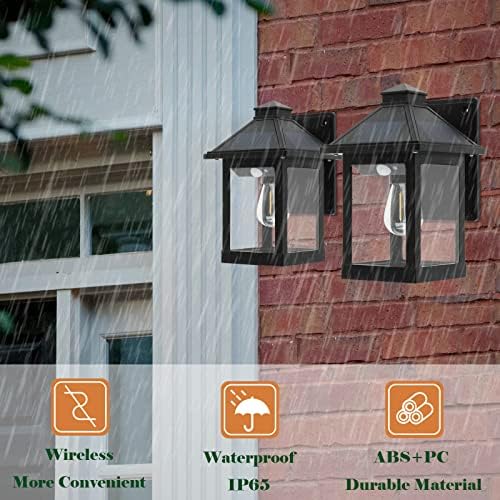 2-Pack Solar Outdoor Lanterns, Motion Sensor, Waterproof