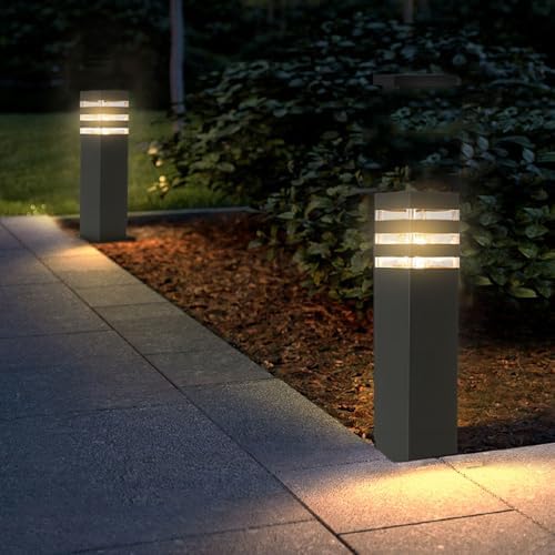 Hardwired Outdoor 15In Pathway Lights, Black