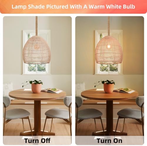 Arturesthome Natural Rattan Pendant Light for Kitchen Island, Woven
