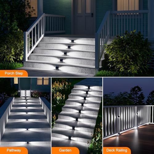 6-Pack Waterproof Solar Step Lights, Cool White