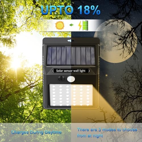 SEZAC Solar Motion Sensor Lights, 6 Pack, Warm White