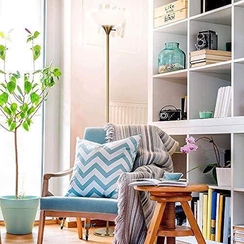 Brightech Sky Dome Dimmable LED Floor Lamp, Brass/Gold