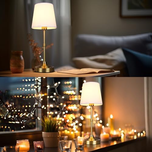 Rechargeable Cordless Touch LED Table Lamp, Bronze