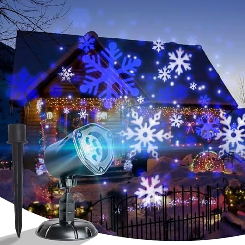 Vanthylit White Blue Snowflake Christmas Projector Lights