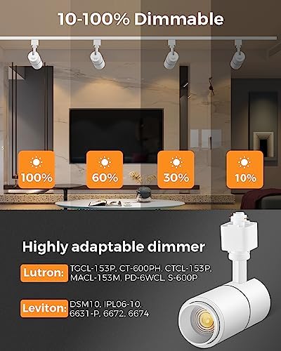 VANoopee 6-Light LED Track Lighting Kit, 6.6FT H-Type, White