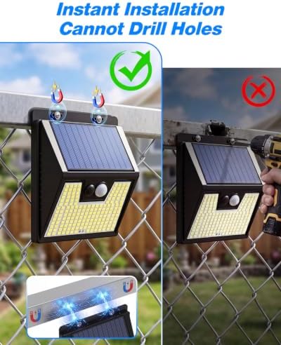Peasur 176 LED Magnetic Solar Lights, Motion Sensor