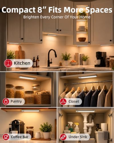 6-Pack Motion Sensor Under Cabinet Lights