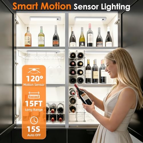 RUIKORING 8.5" Under Cabinet Lights, 6 Pack