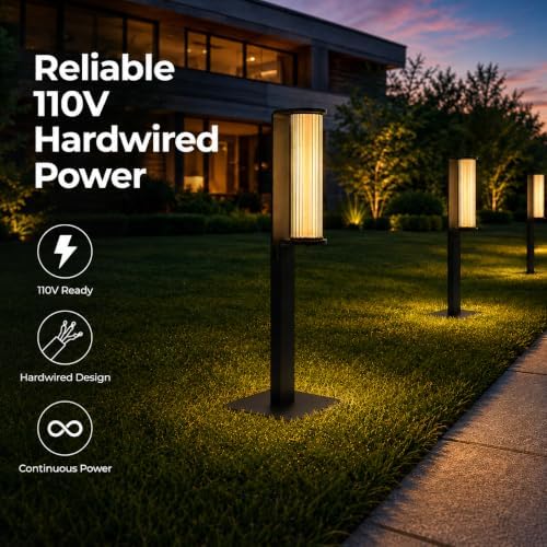 30.91" Tall Hardwired Path Light, 3000K Warm White, IP54 Walkway