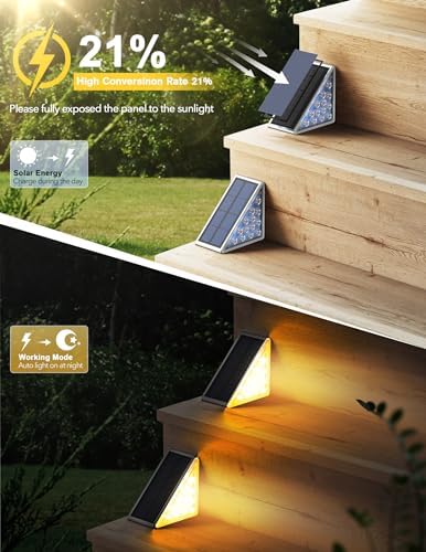 Outdoor Waterproof LED Solar Step Lights, 6 Pack
