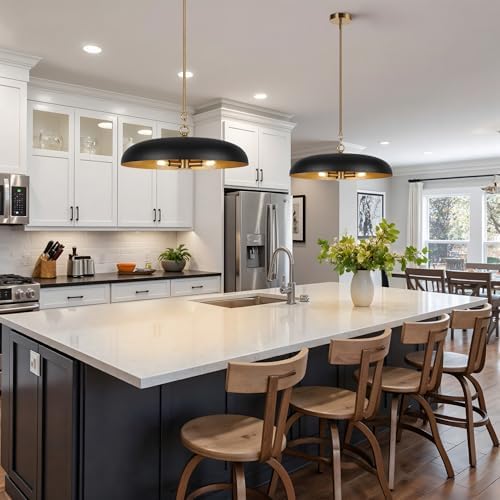 LamQee 20 Inch Black and Gold Pendant Light