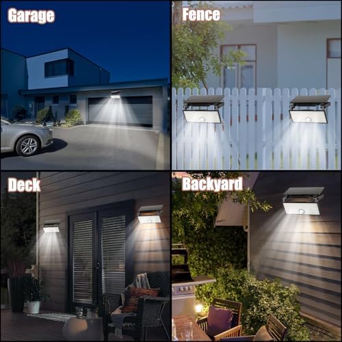 2-Pack Solar Outdoor Motion Lights, 3 Lighting Modes