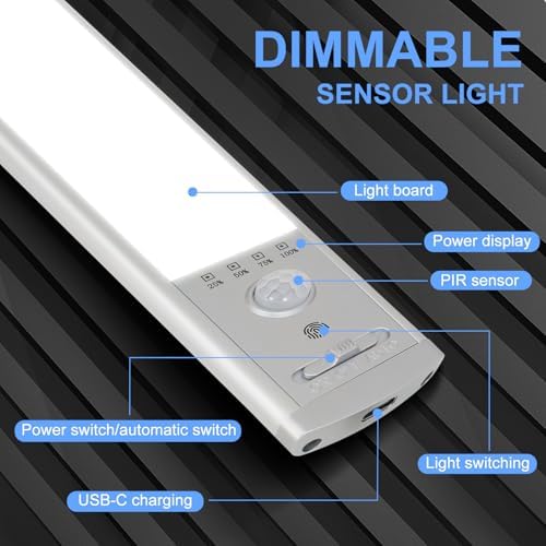 10 Inch 3 Color Motion Sensor Under Cabinet Lights, 2 Pack