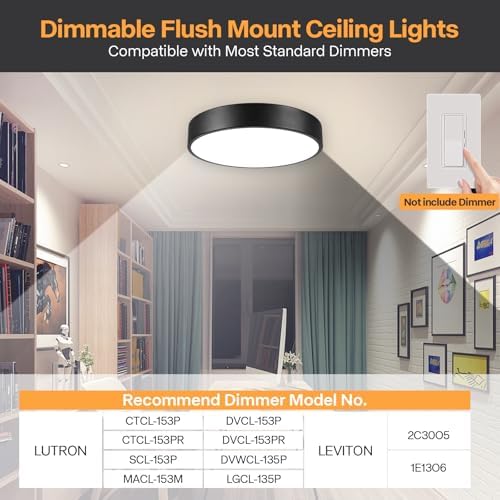 13" Matte Black Flush Mount Ceiling Light