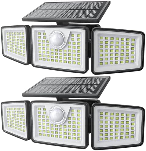 daphino 2500LM Solar Motion Sensor Lights, 2 Pack