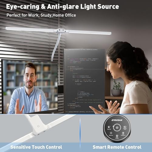 EYOCEAN 31.5" 24W Double-Head LED Desk Lamp