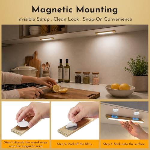V4light Rechargeable Motion Sensor Cabinet Light, 6Pcs, 9in